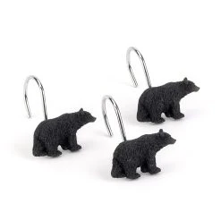 Budget 🔥 Avanti Linens Black Bear Lodge Shower Curtain Hooks (Pack Of 12) 🌟