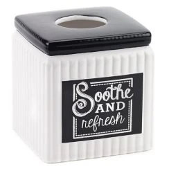 Buy 🔔 Avanti Linens Chalk It Up White/ Black Ceramic Tissue Cover 👍