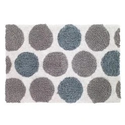 Brand new 🤩 Avanti Linens Avanti Dotted Circles White/Blue/Grey Cotton 20 X 30-inch Bath Rug 👍