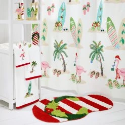 Outlet 🔥 Avanti Linens Flamingo Jingle Shower Curtain 🛒 -Avanti Linens Shop Flamingo Jingle Shower Curtain 2