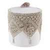 Discount 👍 Avanti Linens Macrame Shells Jar - Ivory 🎁 -Avanti Linens Shop Macrame Shells Jar