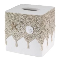 Best deal ⭐ Avanti Linens Macrame Shells Tissue Cover - Ivory 😍