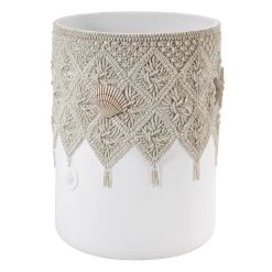 Wholesale 🛒 Avanti Linens Macrame Shells Wastebasket - Ivory 👏