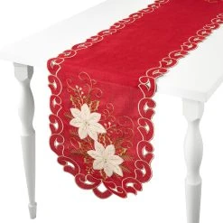 Cheapest 🌟 Avanti Linens Scroll Poinsettia 72" Runner 🌟 -Avanti Linens Shop Scroll Poinsettia 7222 Runner 2