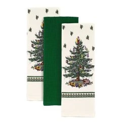 Flash Sale 🧨 Avanti Linens Spode Tree Green Printed Kitchen Towels Set Of 3 😀