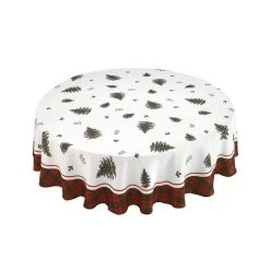 Best Pirce 👍 Avanti Linens The Spode ❄ Christmas Tree® Tartan 70" Round Tabecloth 🎁