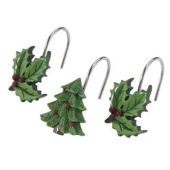 Cheapest ✔️ Avanti Linens The Spode 🎅 Christmas Tree® Tartan Shower Hooks - Multicolor 🔥