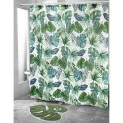 Outlet 🧨 Avanti Linens Viva Palm Shower Curtain & Shower Hook Set - Green 🥰 -Avanti Linens Shop Viva Palm Shower Curtain 26 Shower Hook Set 1