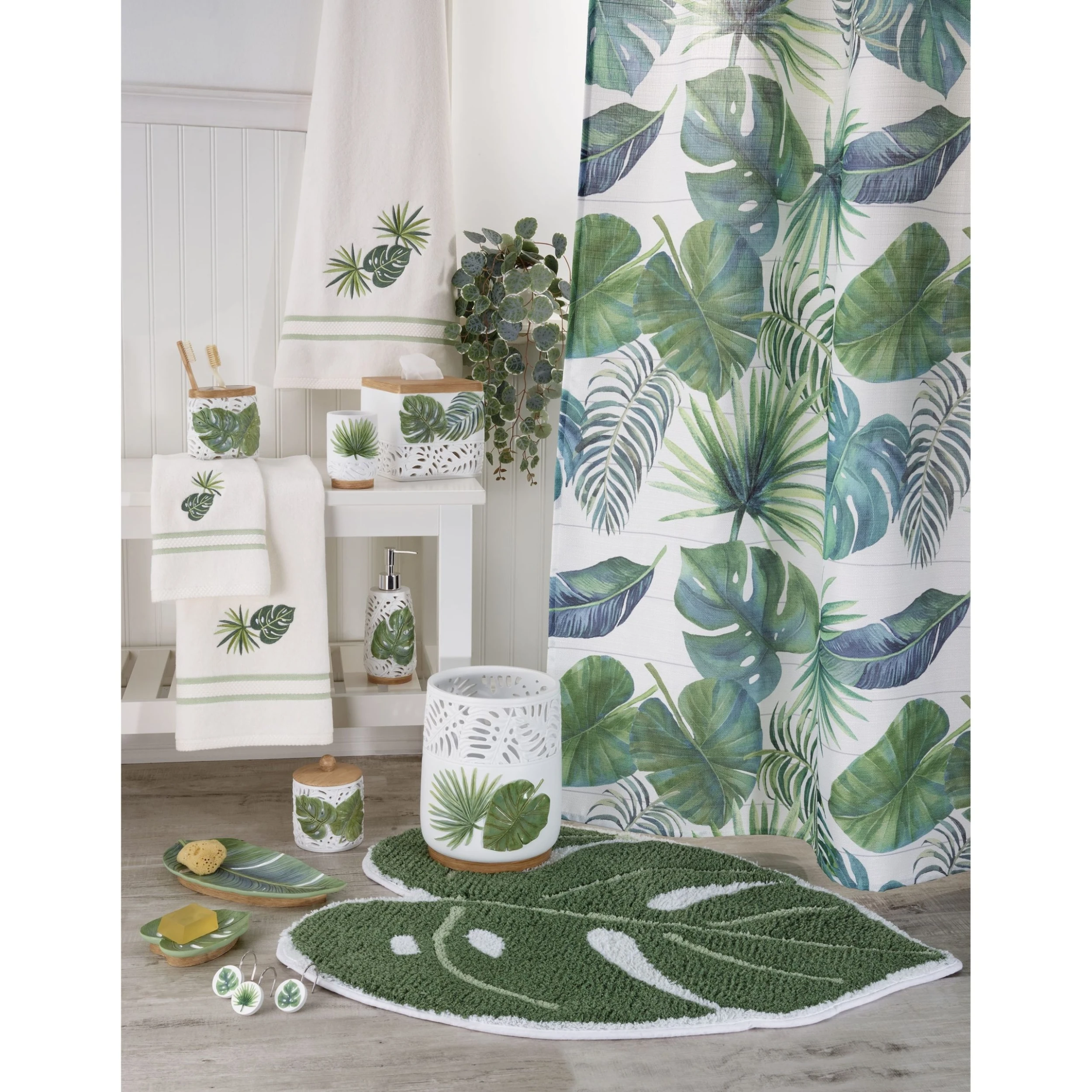 Flash Sale 🌟 Avanti Linens Viva Palm Shower Hooks - Green 💯 5 Flash Sale 🌟 Avanti Linens Viva Palm Shower Hooks - Green 💯 - Image 3
