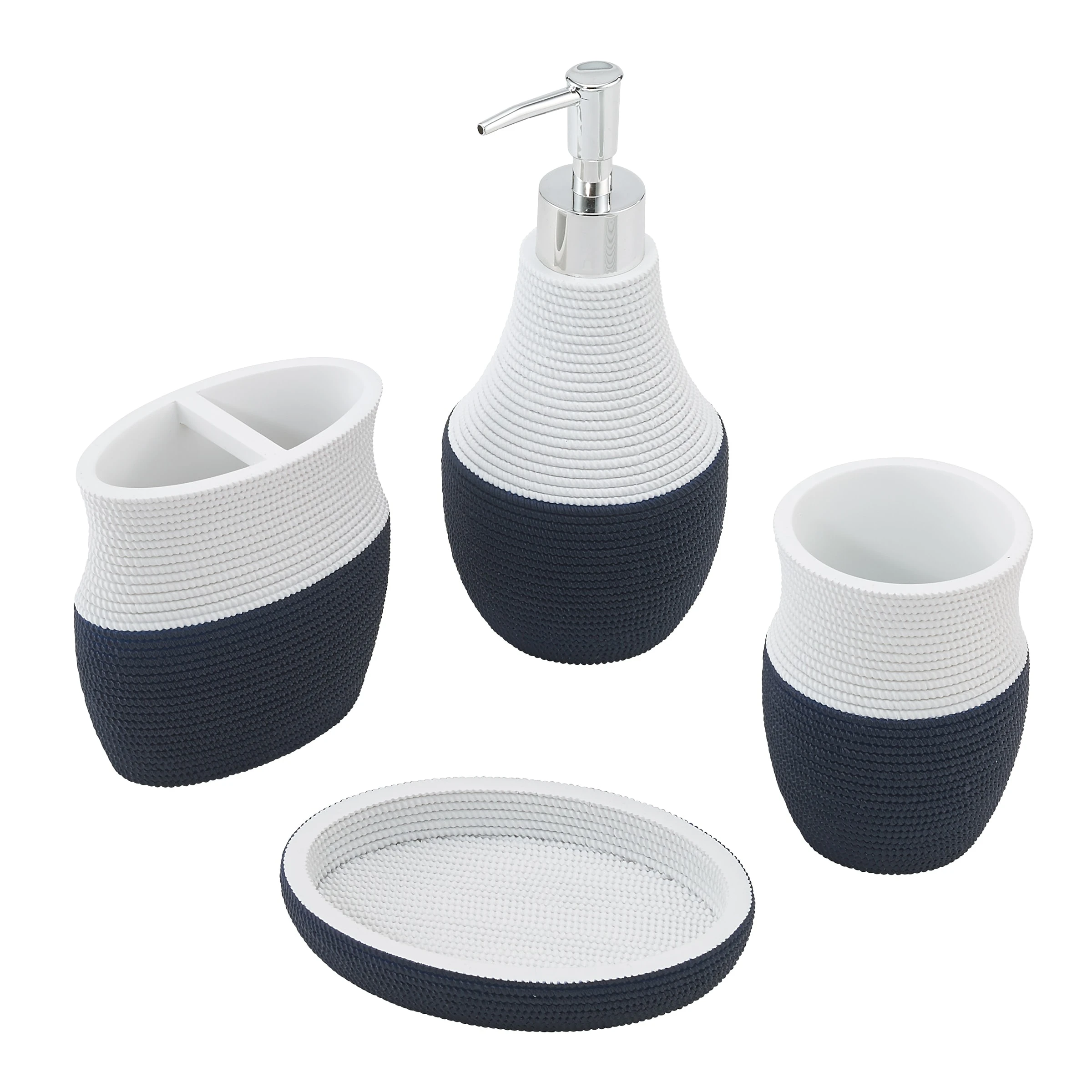 Top 10 💯 Avanti Linens Wilmington 4 Pc Bath Accessory Set - Navy / White 🥰 3 Top 10 💯 Avanti Linens Wilmington 4 Pc Bath Accessory Set - Navy / White 🥰